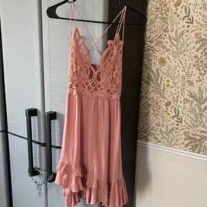 Pink Lace Summer Dress - Free People